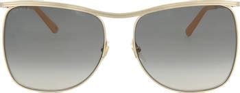 63mm novelty rectangle sunglasses gucci|gucci round sunglasses men.